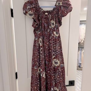 Nanette Floral Off the Shoulder Cotton Midi Dress - size 10. NEW